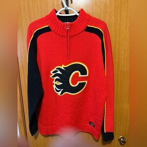NHL Red and Black Zip-Up Sweater
